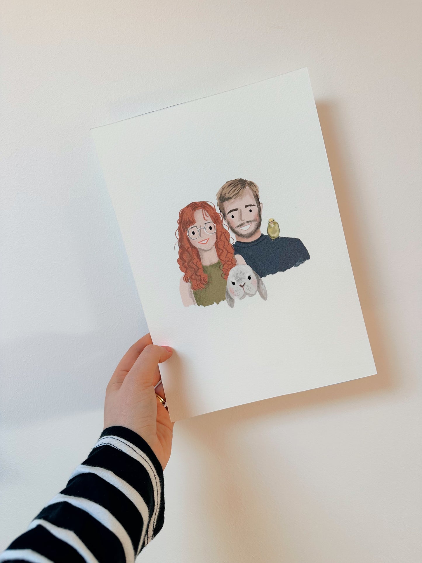 Contemporary styled Portrait Commissions, Custom Portrait Illustration, Paper Anniversary, Personalised Gift, Portrait, Couple Illustration