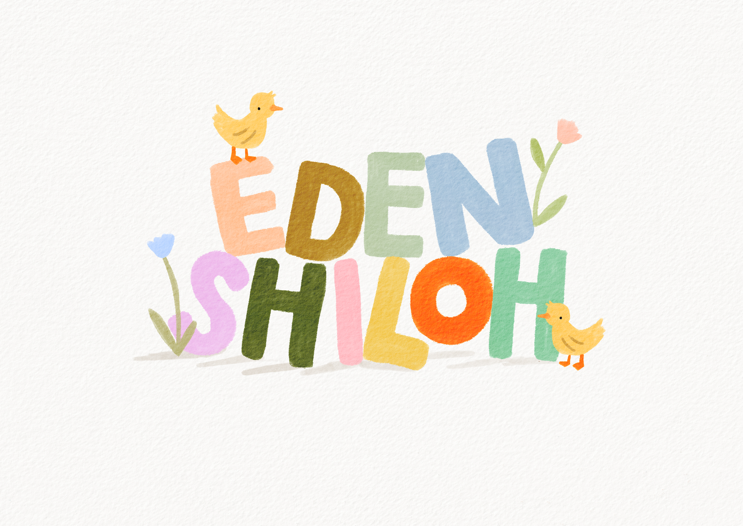 Personalised Block letters Nursery print