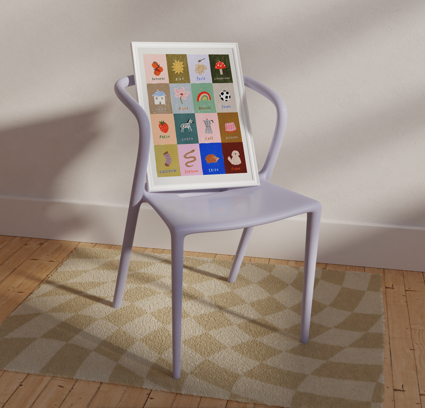 Spanish/English words nursery Print