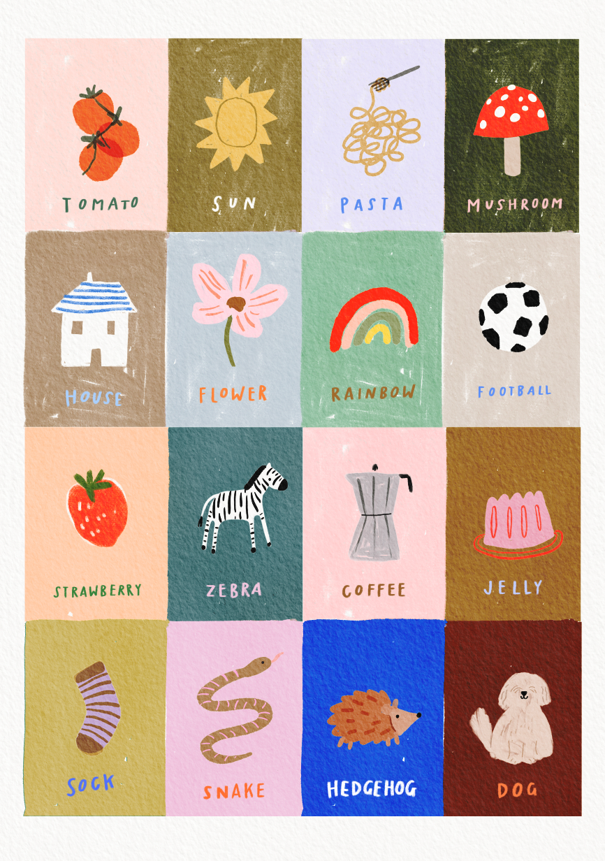 Spanish/English words nursery Print