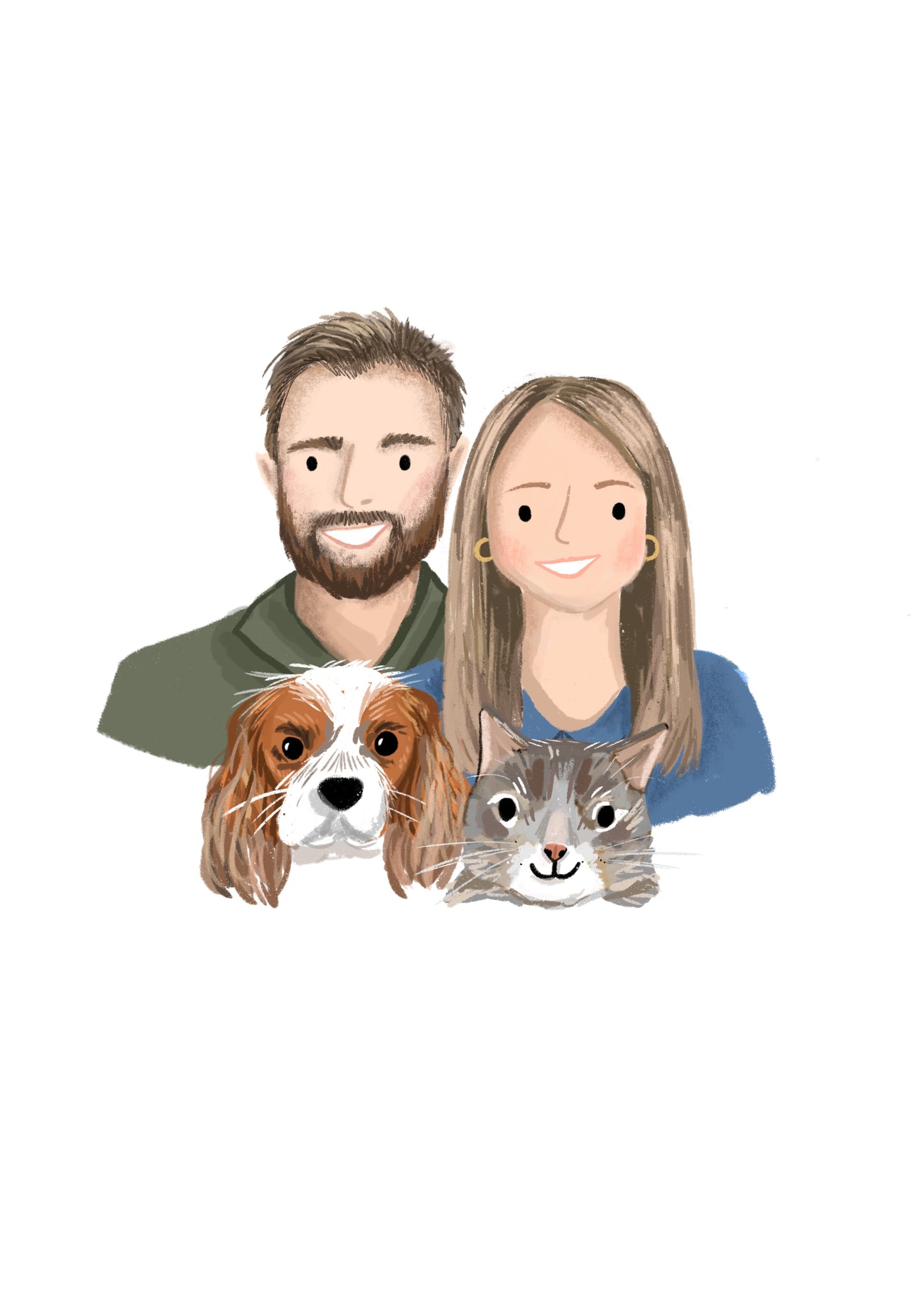 Contemporary styled Portrait Commissions, Custom Portrait Illustration, Paper Anniversary, Personalised Gift, Portrait, Couple Illustration