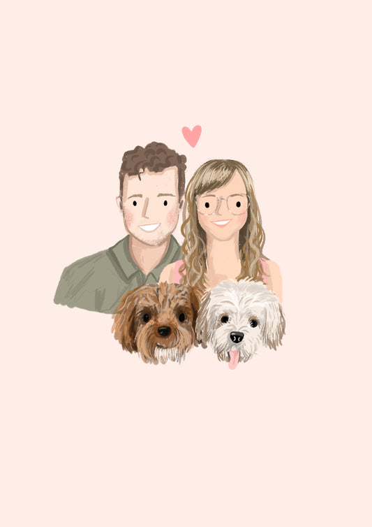 Contemporary styled Portrait Commissions, Custom Portrait Illustration, Paper Anniversary, Personalised Gift, Portrait, Couple Illustration