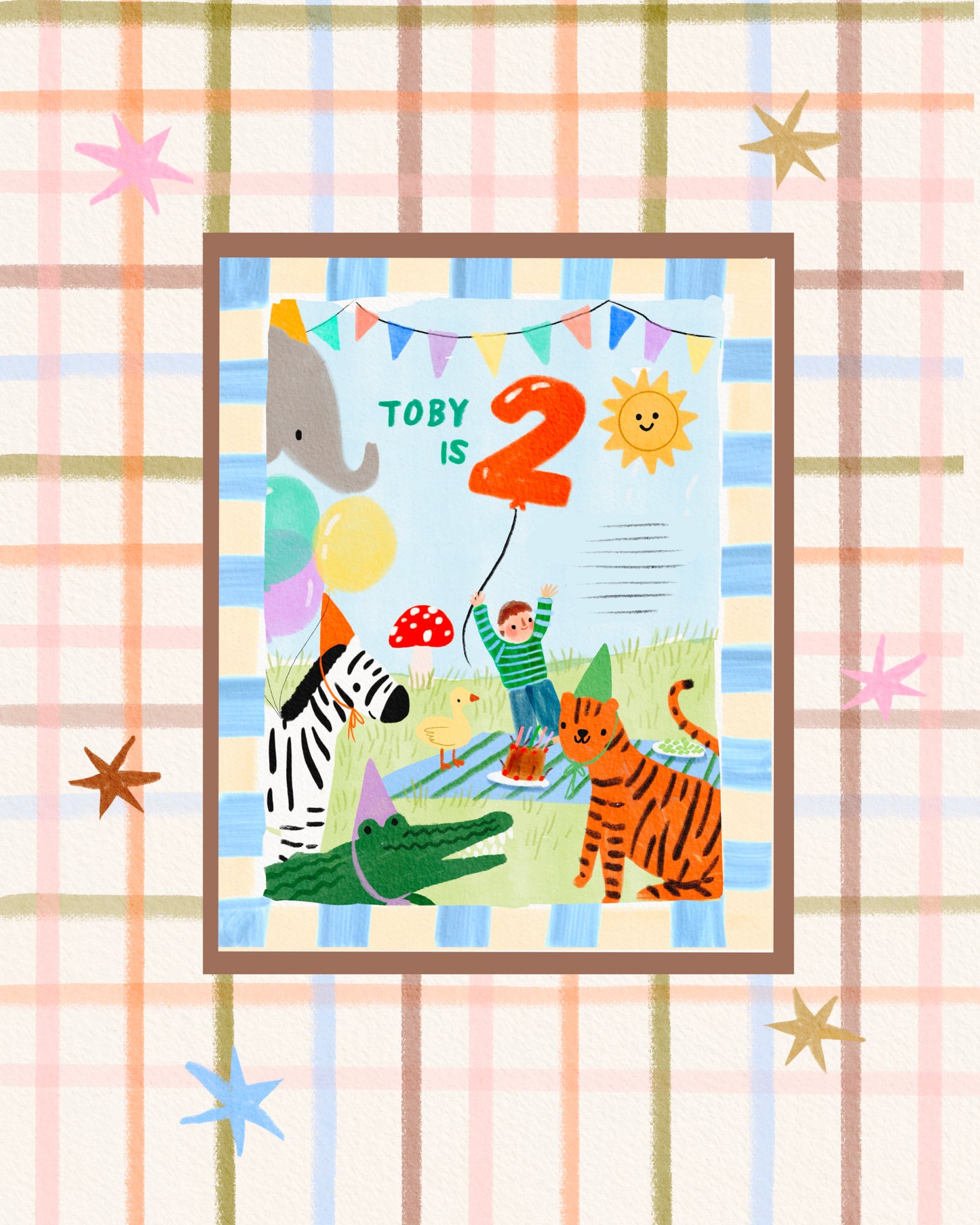 Baby's Birthday Party Digital Download - Animal picnic