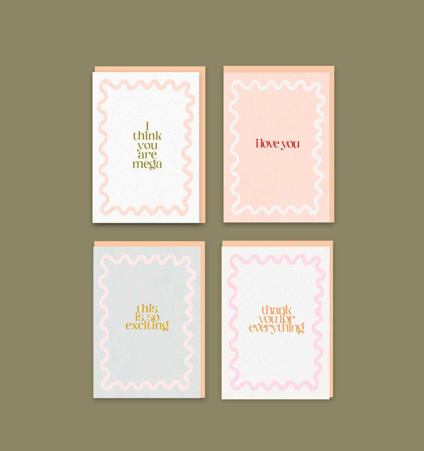 4 Pack of Squiggle cards
