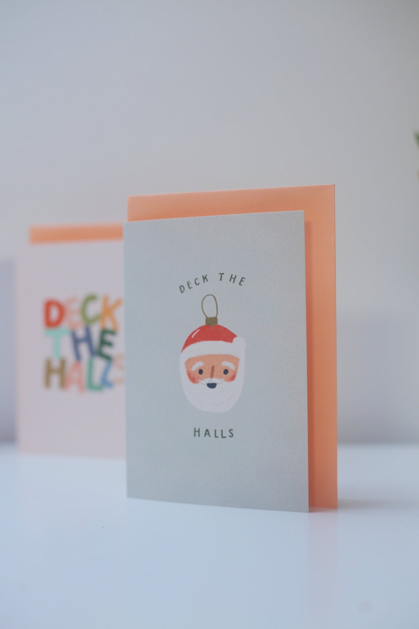 Christmas card, greetings card, Christmas tree, Santa Bauble
