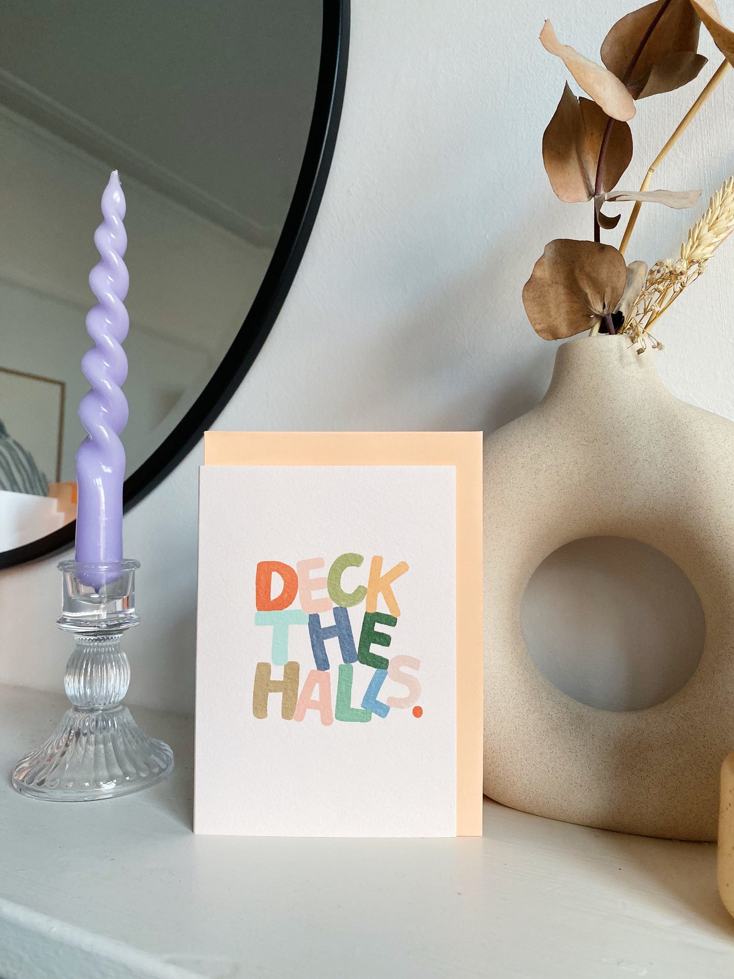 Christmas card, greetings card, Christmas tree, Deck the Halls
