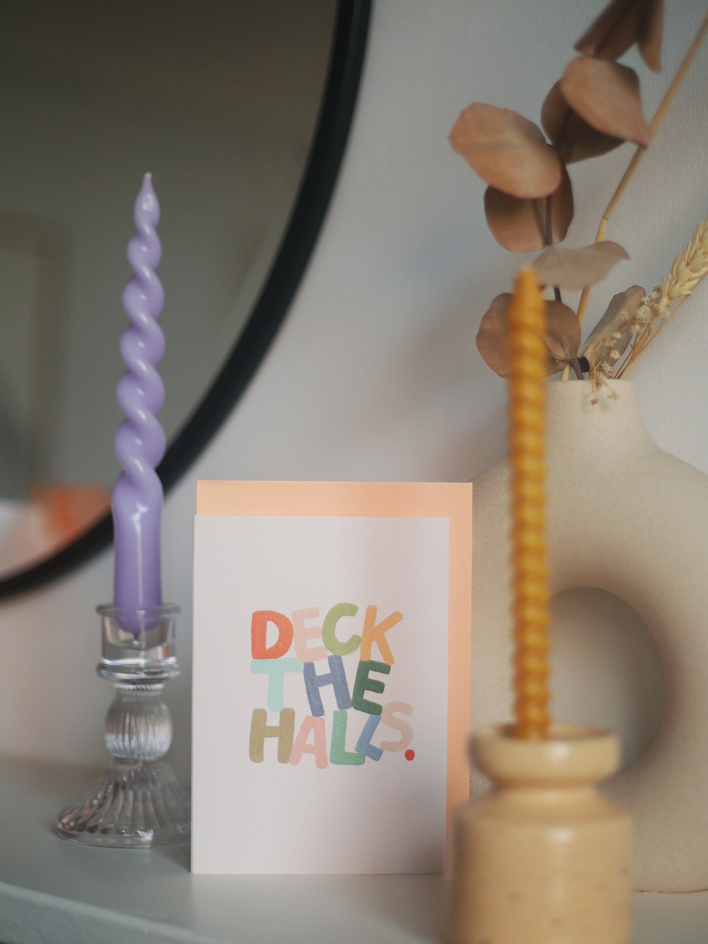 Christmas card, greetings card, Christmas tree, Deck the Halls