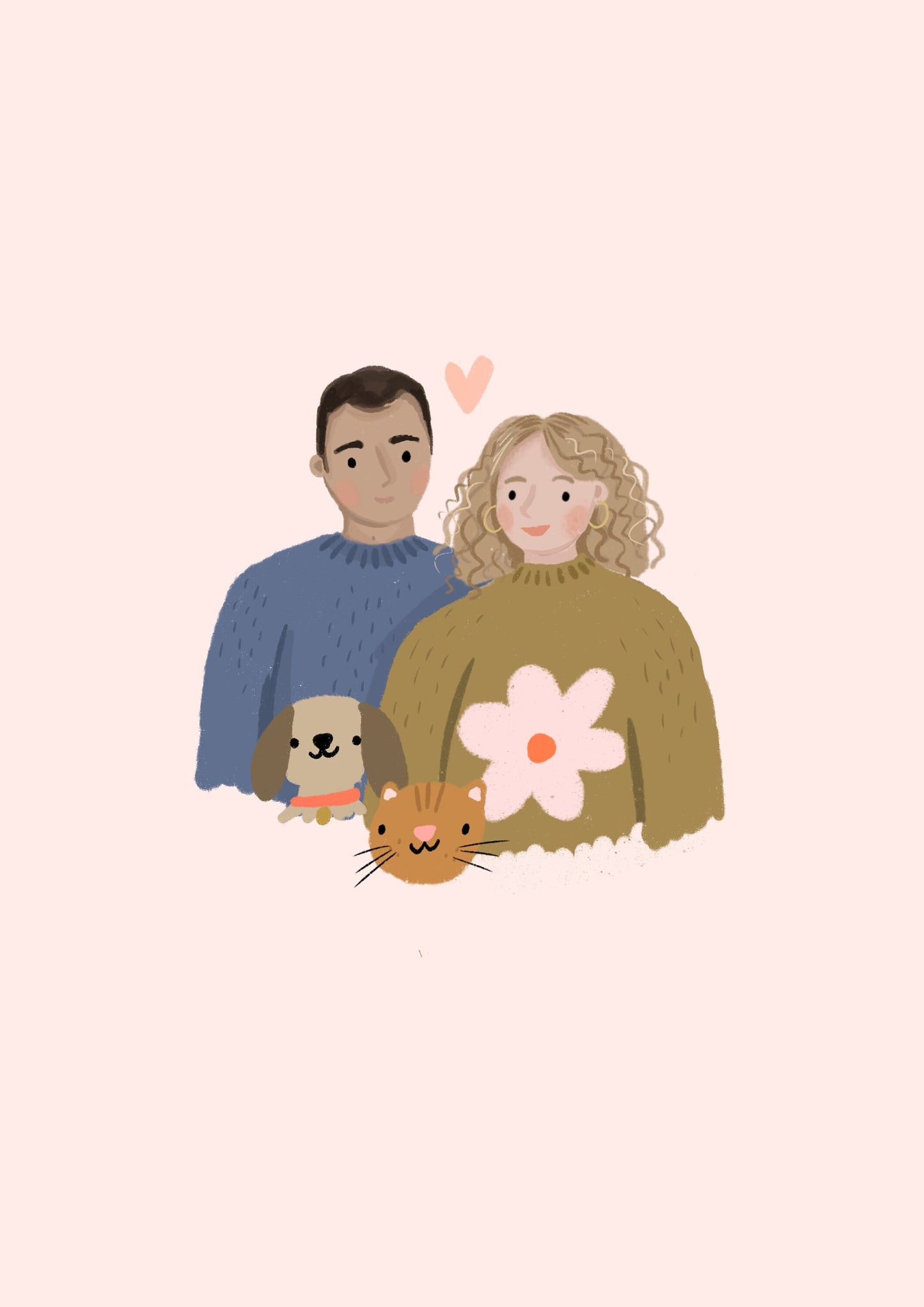 Contemporary styled Portrait Commissions, Custom Portrait Illustration, Paper Anniversary, Personalised Gift, Portrait, Couple Illustration