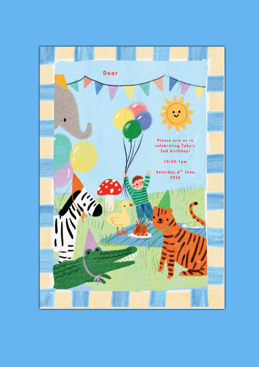 Baby's Birthday Party Digital Download - Animal picnic