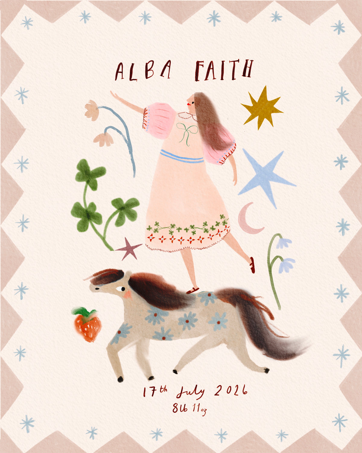 Personalised name nursery print - Girl/Boy