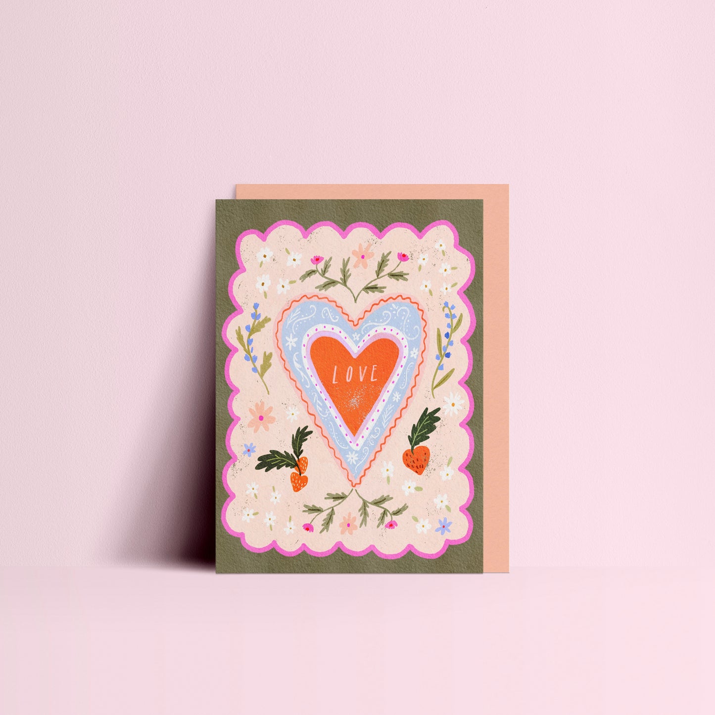 Love Heart Valentines Card A6