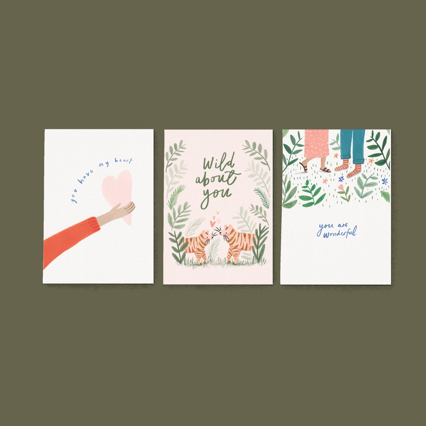 Valentines Pack of three cards!