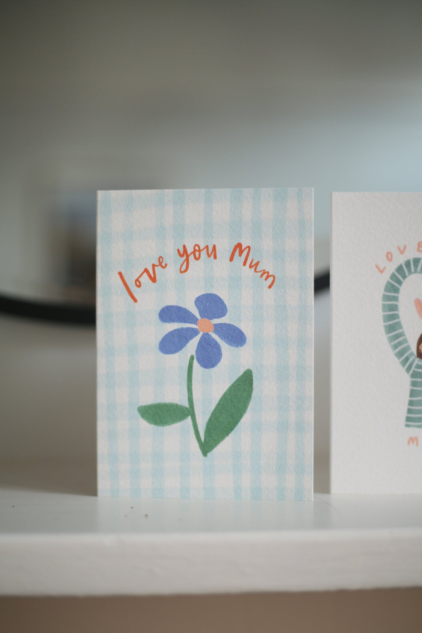 A6 Gingham Floral Mother's Day Card