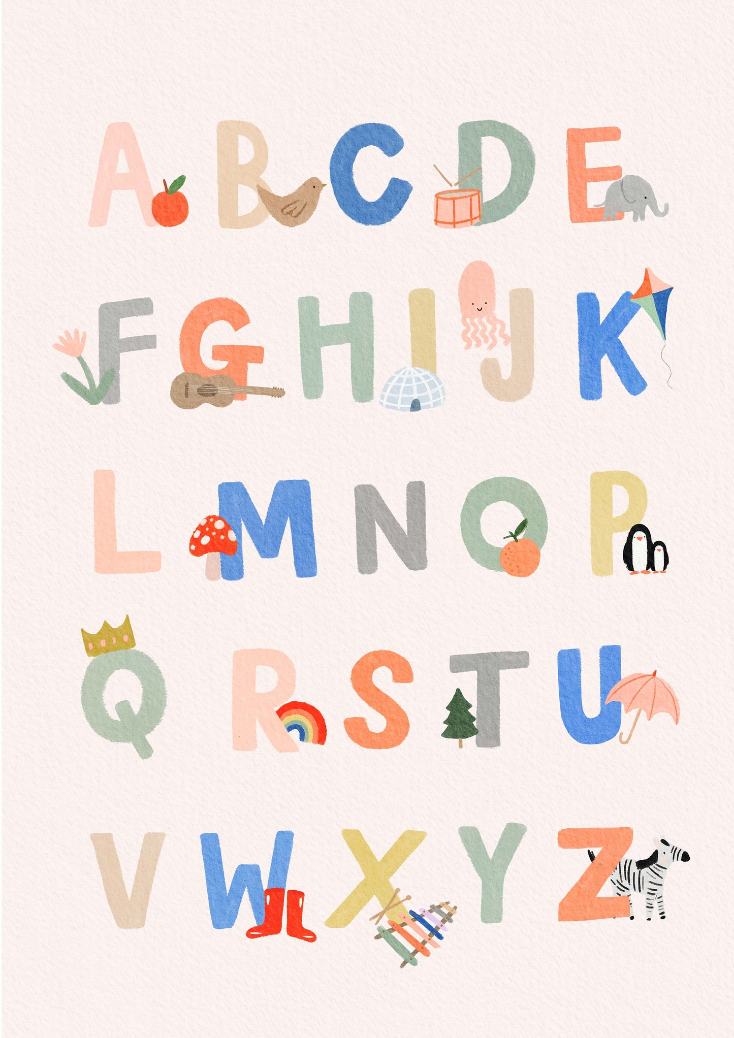 Alphabet Poster - Alphabet Nursery Print – Nursery Print – Children Alphabet Print – Educational Poster – Abc Poster