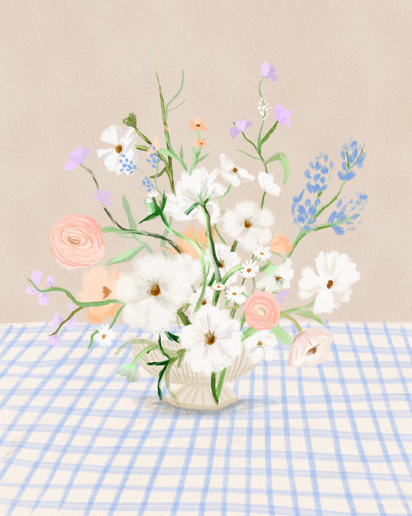 Gingham Table Flowers